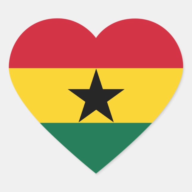 Ghana Flag Heart Sticker (Front)