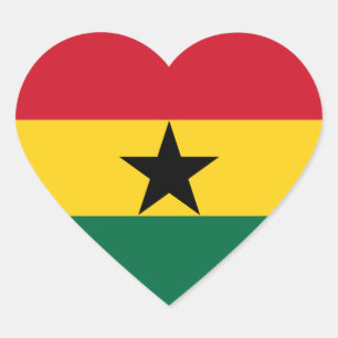 Ghana Flag Heart Sticker