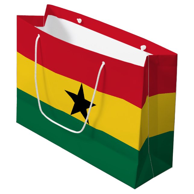 Ghana Flag Large Gift Bag (Front Angled)