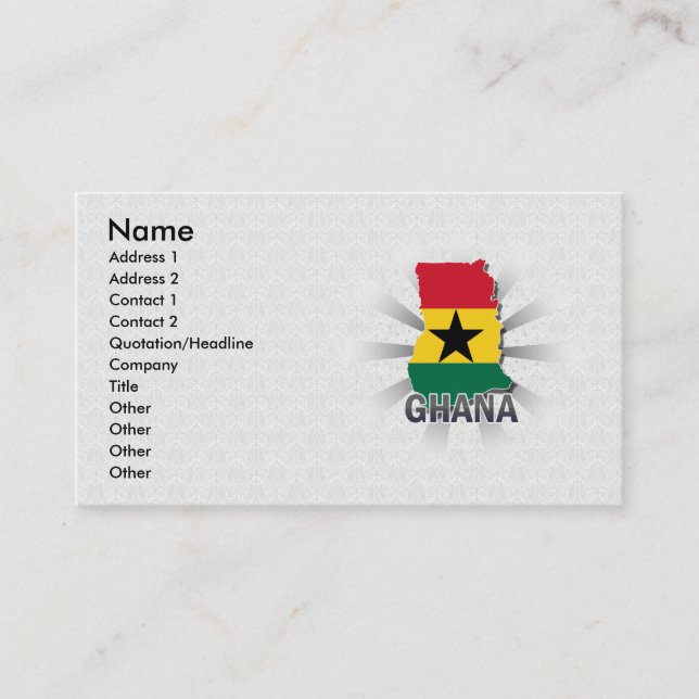 Ghana Flag Map 2.0 Business Card (Front)