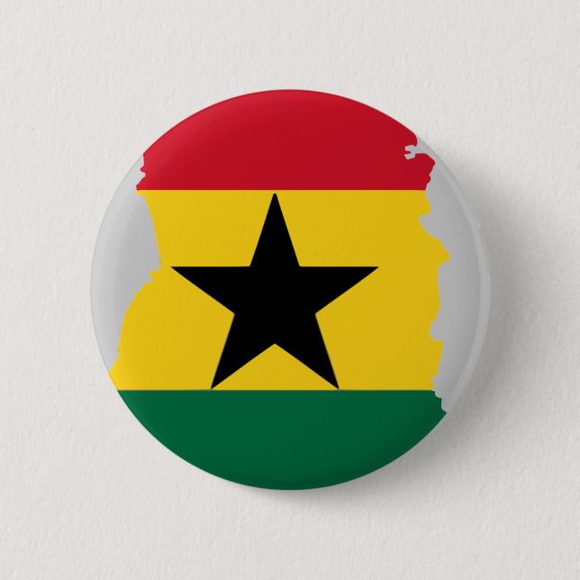 Ghana flag map 2 inch round button (Front)