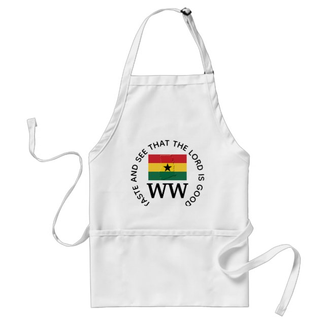 GHANA Flag Map MONOGRAM Customized Scripture Standard Apron (Front)