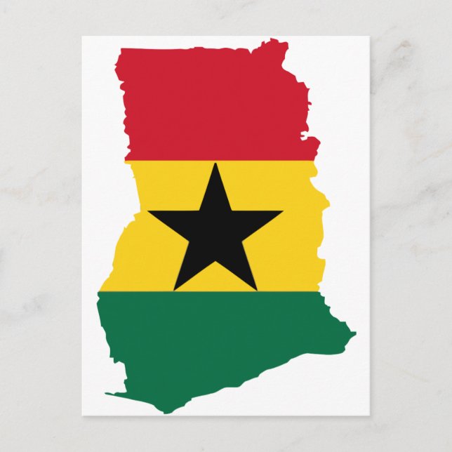 Ghana flag map postcard (Front)