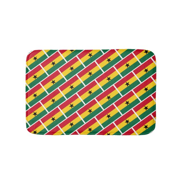 GHANA FLAG Patriotic Geometric Modern Bath Mat (Front)