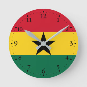 Ghana Flag Round Clock