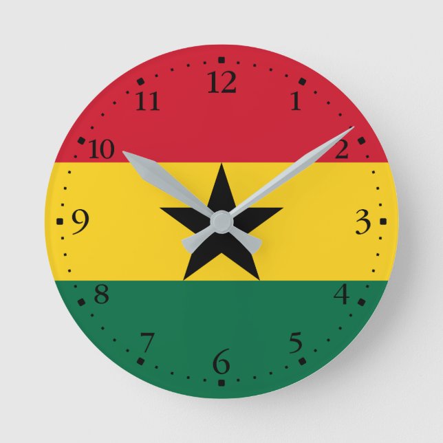 Ghana Flag Round Clock (Front)