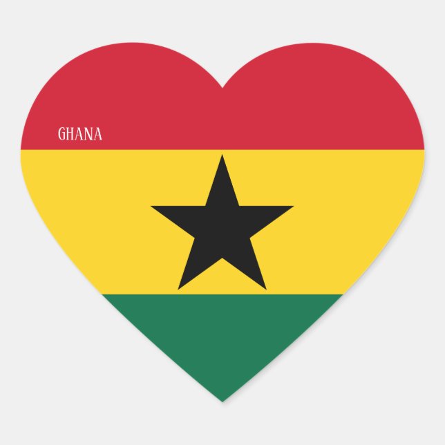 Ghana Flag Splendid Patriotic Heart Sticker (Front)
