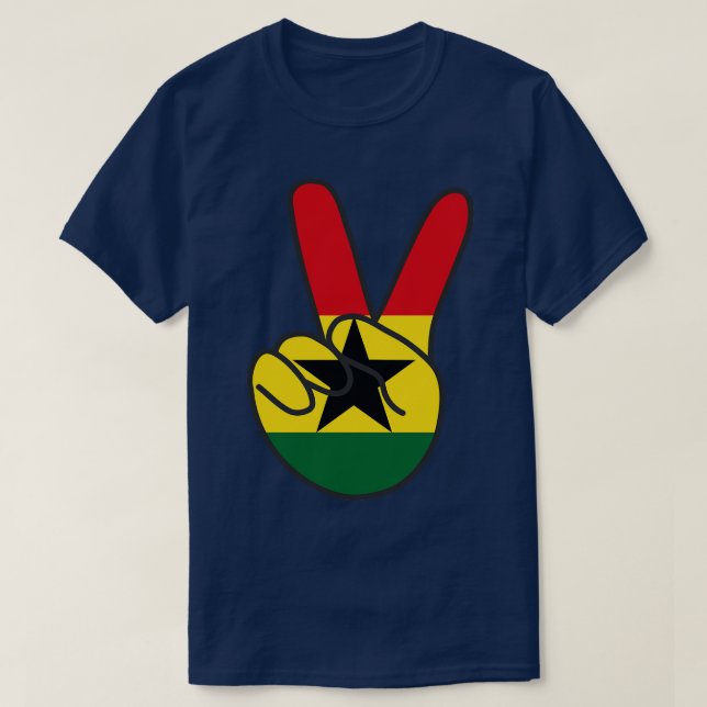 Ghana Flag V Sign T-Shirt (Design Front)