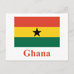 Ghana Flag with Name Postcard