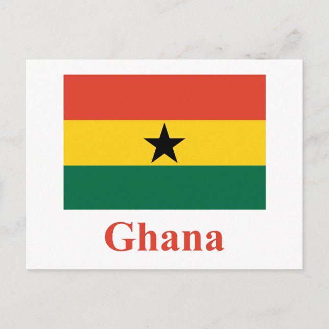 Ghana Flag with Name Postcard (Front)