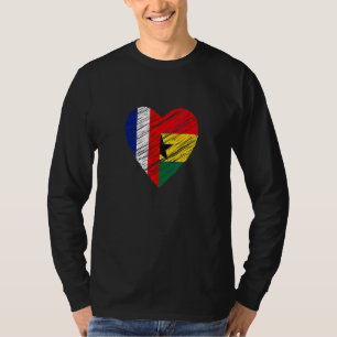 Ghana France Heart French Flag Ghanaian Flag Love T-Shirt