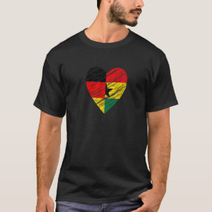 Ghana Germany Heart German Flag Ghanaian Flag Love T-Shirt