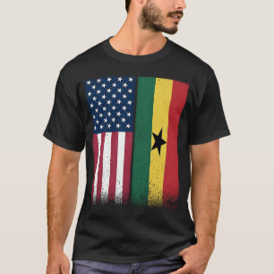 Ghana  Ghanaian American Flags Proud USA Ghana T-Shirt