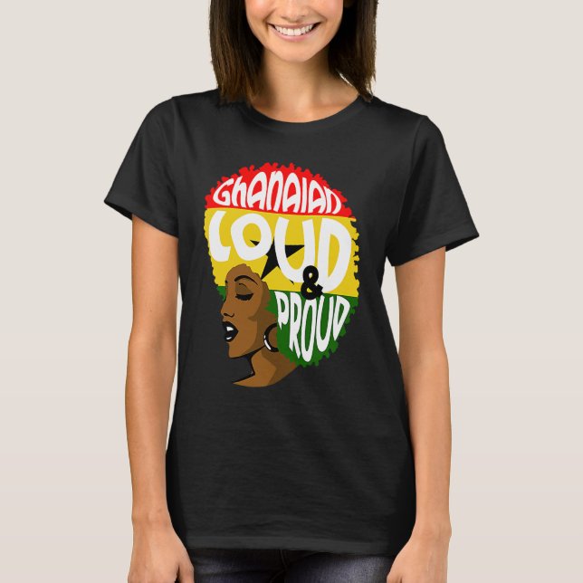 Ghana Ghanaian Heart Love Proud Melanin Flag Princ T-Shirt (Front)