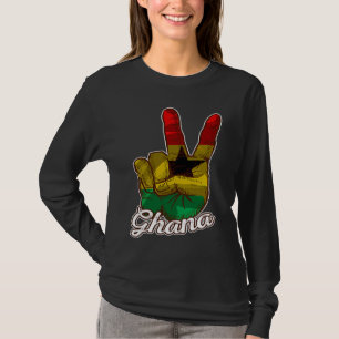 Ghana Ghanaian Heart Love Proud Melanin Flag T-Shirt