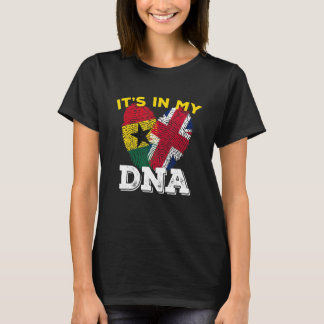 Ghana Ghanaian Uk England Flag Hand Mixed Dna T-Shirt