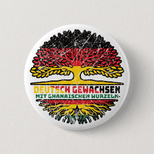 Ghana Ghanaisch Deutsch Deutschland Baum Wurzel 2 Inch Round Button