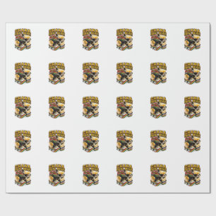 Ghana Goal Mode Skeleton Striker Nations Streetwea Wrapping Paper