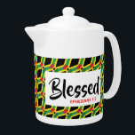 GHANA JAMAICA Dual Heritage Christian MEDIUM<br><div class="desc">Celebrate your faith and your GHANA and JAMAICA heritage when you next enjoy making your hot drink in this stylishly designed teapot. Map outline of GHANA on JAMAICA flag, in a diagonal tiled pattern, with Scripture reference Ephesians 1:3 (Blessed with every spiritual blessing). This would make an ideal gift any...</div>