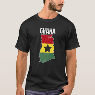 Ghana Map African Country Ghanaian Flag T-Shirt