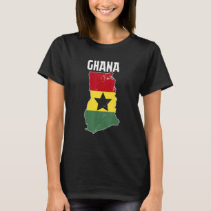 Ghana Map  African Country  Ghanaian Flag T-Shirt