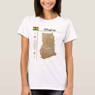 Ghana Map + Flag + Title T-Shirt