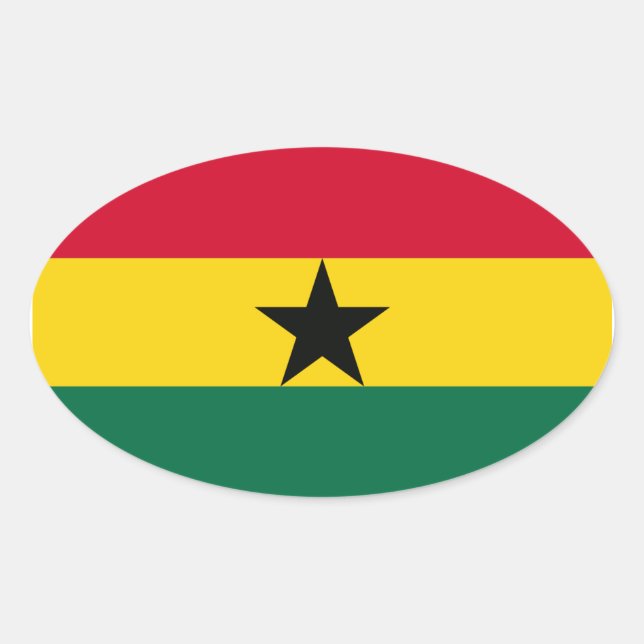 Ghana National Flag Oval Sticker (Front)