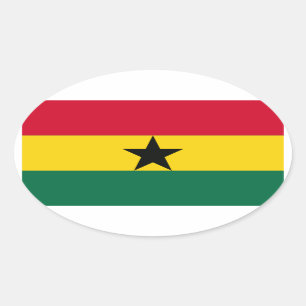 Ghana National Flag Oval Sticker