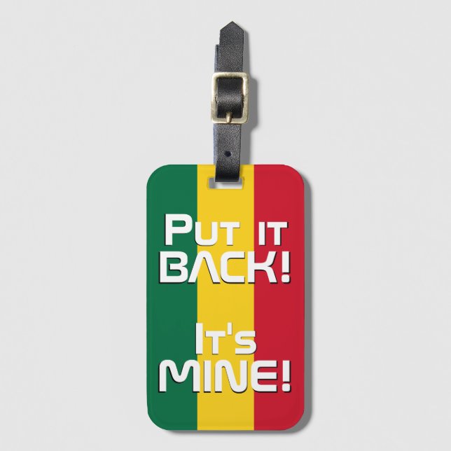 Ghana National Flag Patriotic Luggage Tag (Front Vertical)