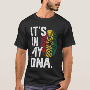 Ghana Roots Flag Fingerprint Graphic Patriotic Lon T-Shirt