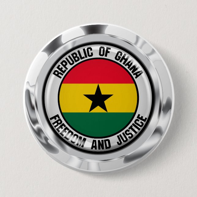 Ghana Round Emblem 3 Inch Round Button (Front)