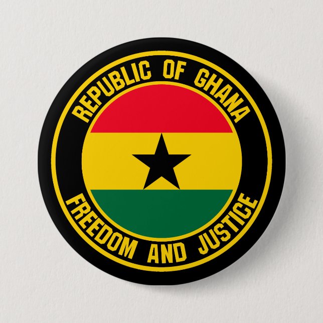 Ghana Round Emblem 3 Inch Round Button (Front)