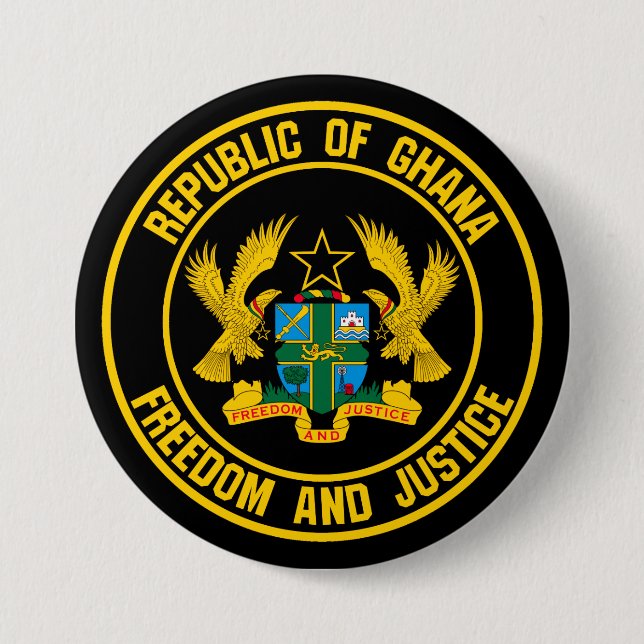 Ghana Round Emblem 3 Inch Round Button (Front)