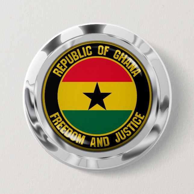 Ghana Round Emblem 3 Inch Round Button (Front)