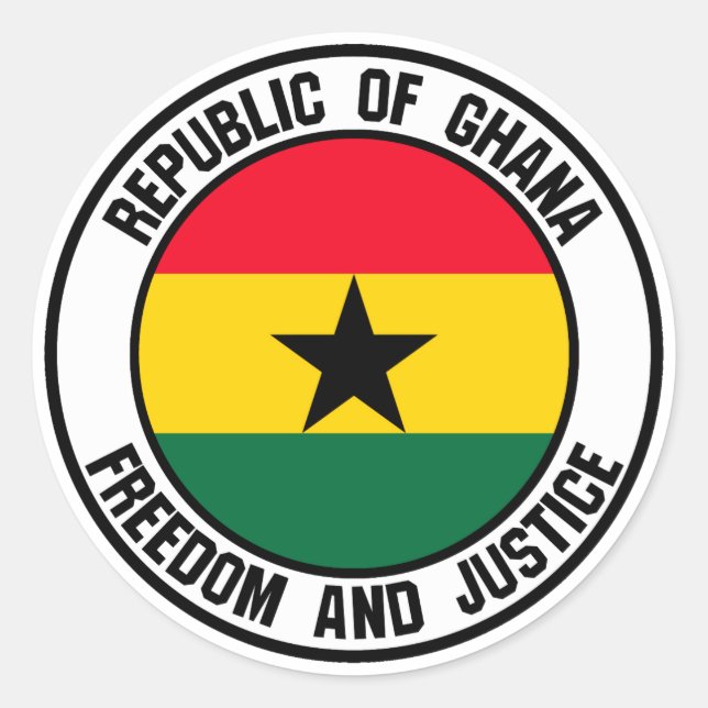 Ghana Round Emblem Classic Round Sticker (Front)