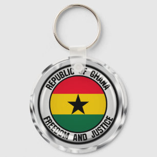 Ghana Round Emblem Keychain