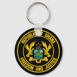 Ghana Round Emblem Keychain