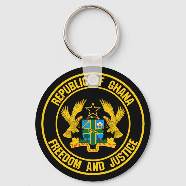 Ghana Round Emblem Keychain (Front)
