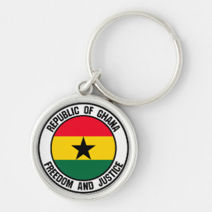 Ghana Round Emblem Keychain