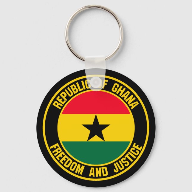 Ghana Round Emblem Keychain (Front)