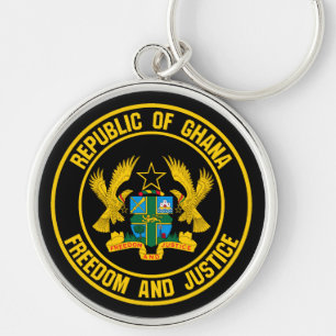 Ghana Round Emblem Keychain