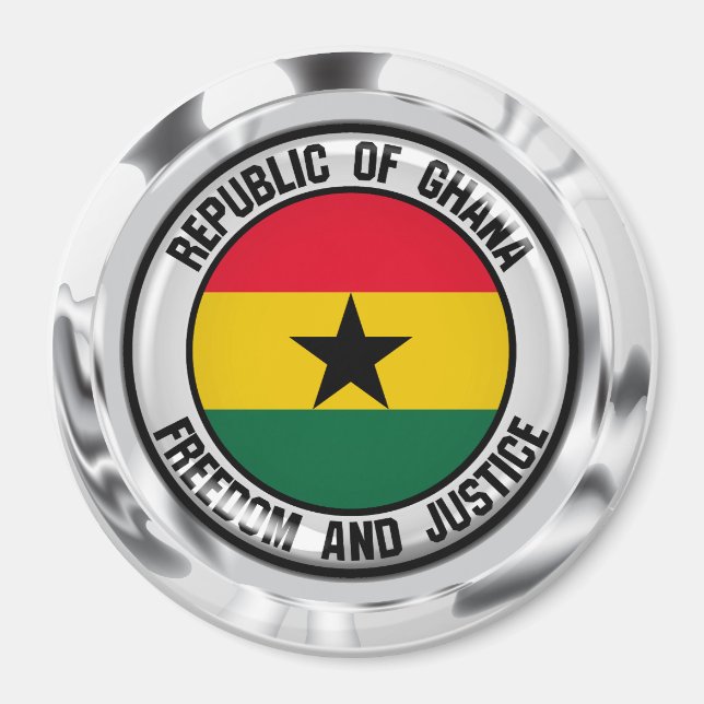 Ghana Round Emblem Magnet (Front)