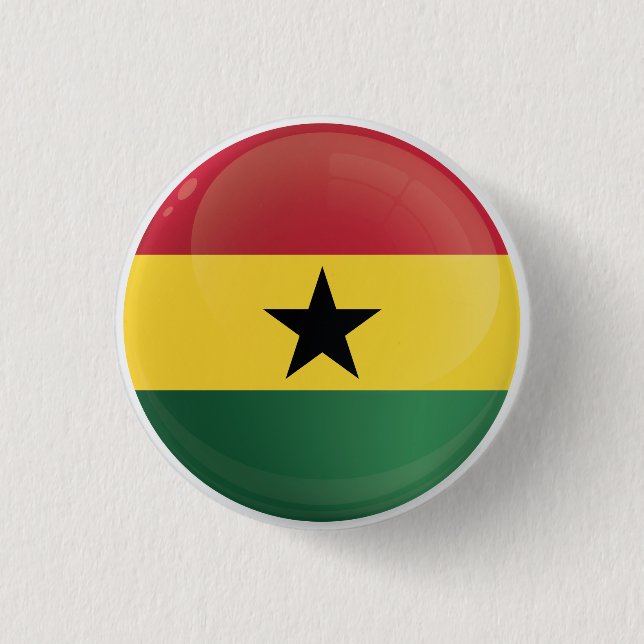 Ghana  Round Icon Flag  1 Inch Round Button (Front)