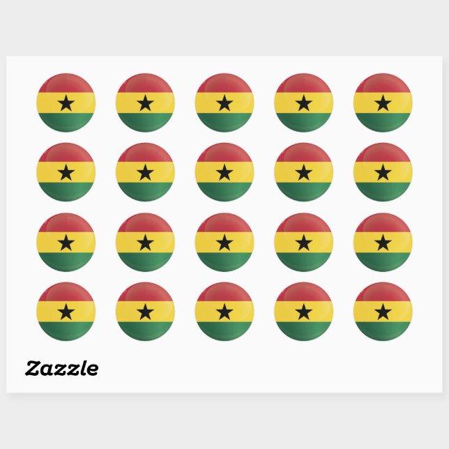 Ghana  Round Icon Flag  Classic Round Sticker (Sheet)