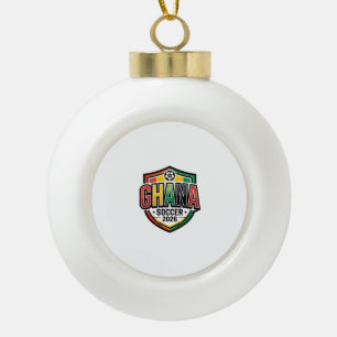 Ghana Soccer 2026 Soccer Bold Country Typography R Ceramic Ball Christmas Ornament