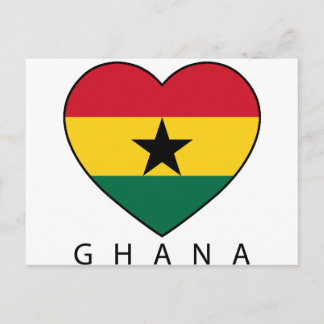 Ghana Soccer Heart "GHANA"-Herz Postcard