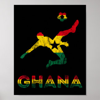 Ghana Soccer Player Ghana Ghanese Roots Evolution Poster
