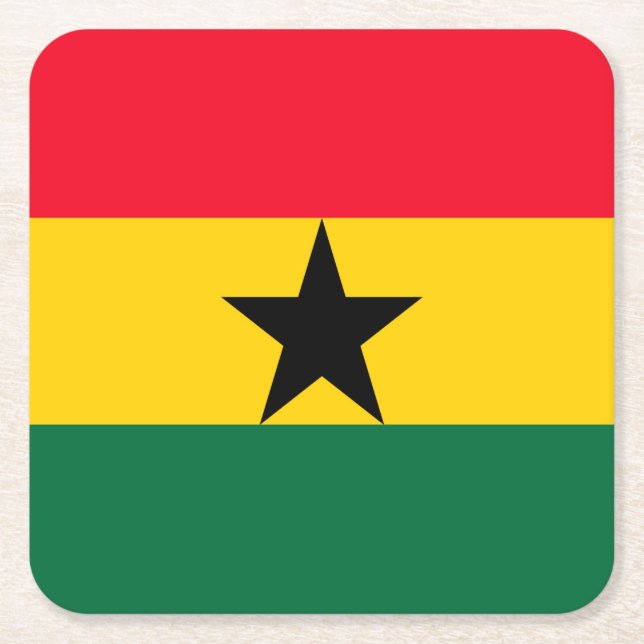 Ghana Square Paper Coaster (Front)