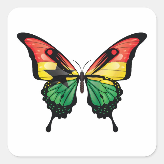 Ghana Swallowtail Butterfly Flag Sticker (Front)