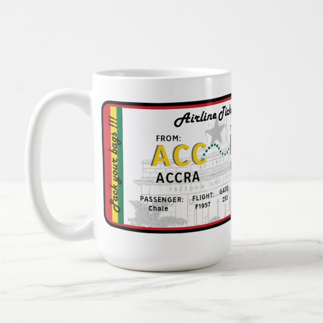Ghana Ticket Coffee Mug (Left)